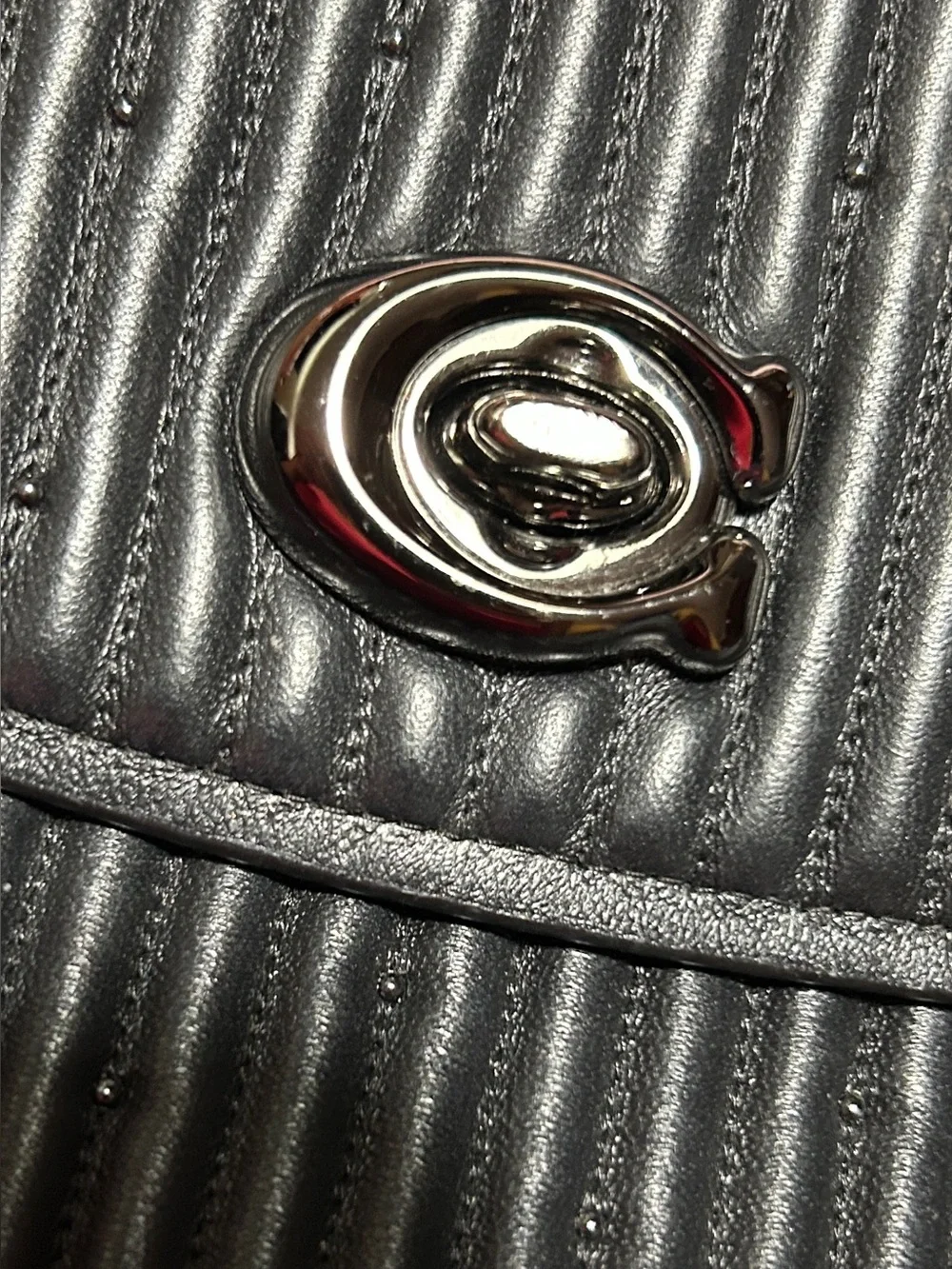 Coach Parker w/Quilting & Rivets/Black